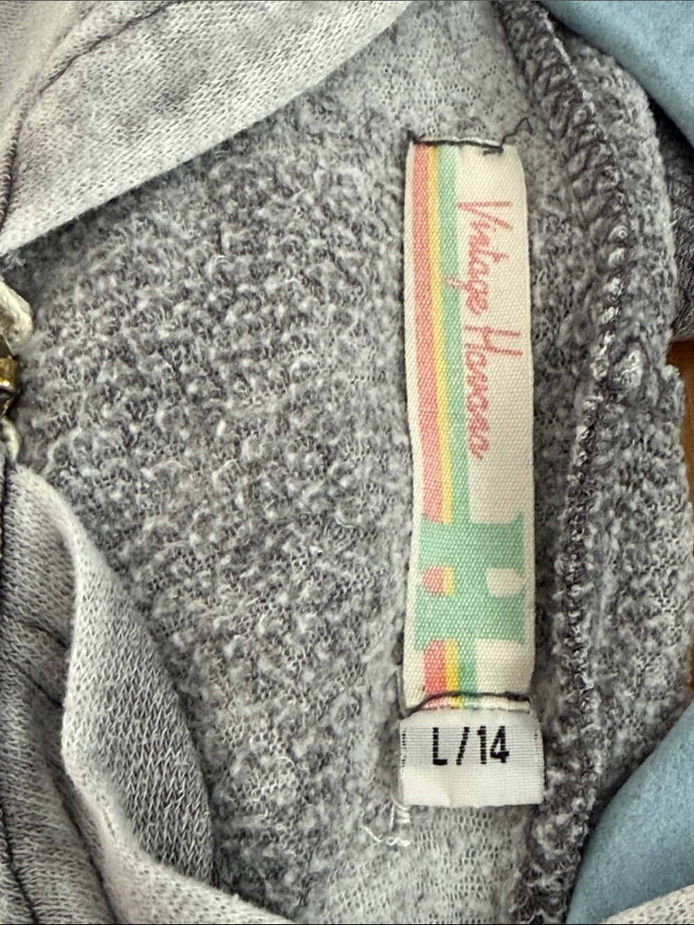 Vintage Havana Grey Zip Hoodie with Yellow, Teal & Pink Stars - Picture 2 of 4